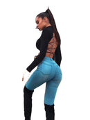 Sexy beautiful back in black base shirt