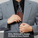 Genuine Leather Bifold Wallet Men, RFID Shielding Wallet Front Pocket Wallet,