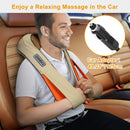 Electric 3D Shiatsu Neck & Shoulder Massager – Heated Deep Tissue Massage Pillow for Home, Office & Car