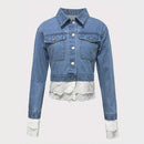 Lace Stitching Fashion Denim Jacket