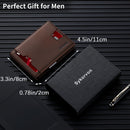Genuine Leather Bifold Wallet Men, RFID Shielding Wallet Front Pocket Wallet,