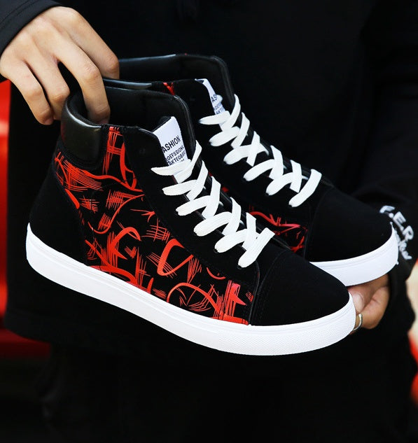 Spring high top shoes Korean Edition men's shoes