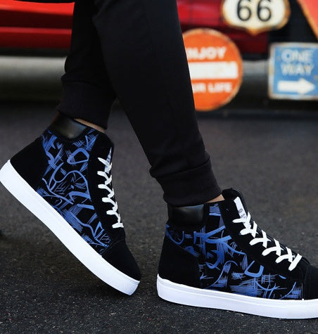 Spring high top shoes Korean Edition men's shoes