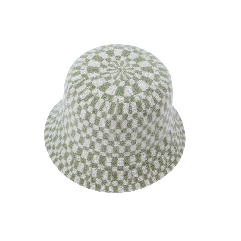 Fisherman Hat Checkerboard Checker Color Contrast Australian Wool Ladies