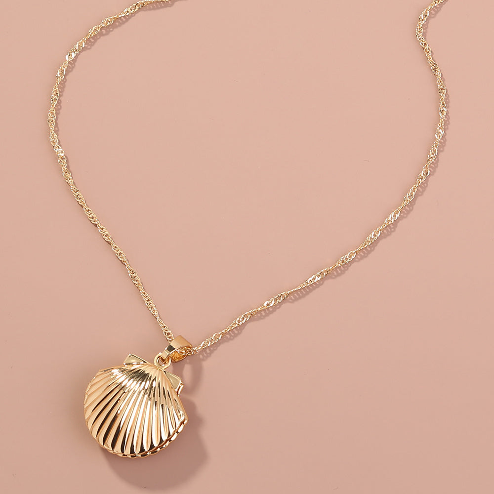 A Copper Shell Necklace That Opens