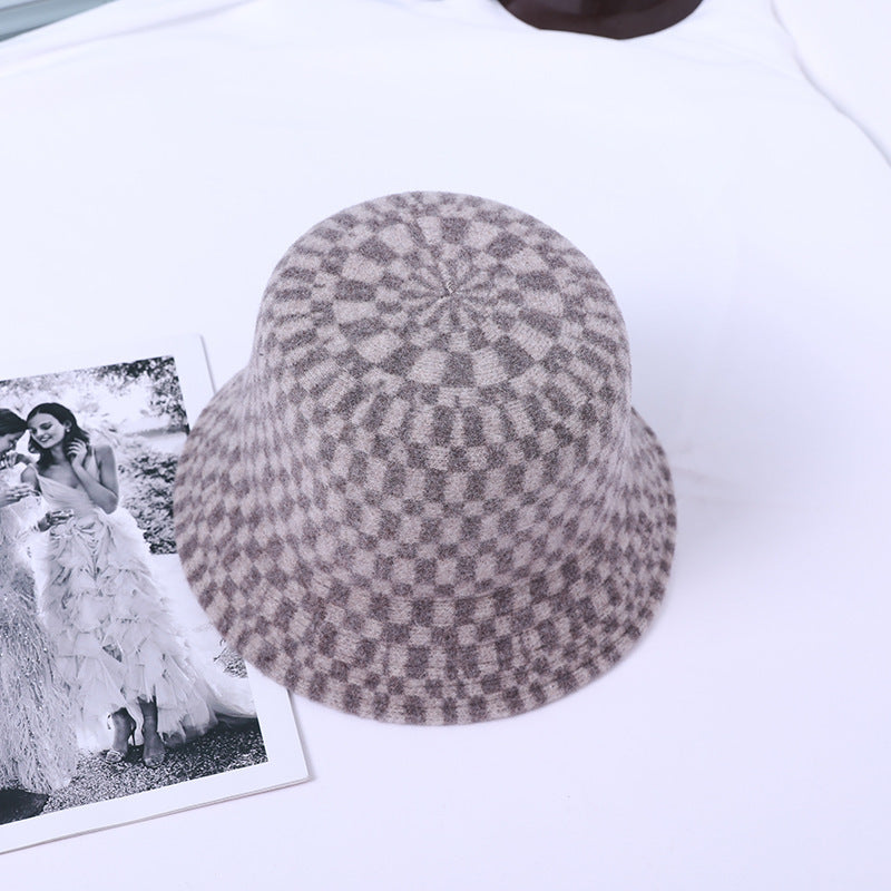 Fisherman Hat Checkerboard Checker Color Contrast Australian Wool Ladies