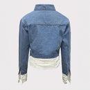 Lace Stitching Fashion Denim Jacket