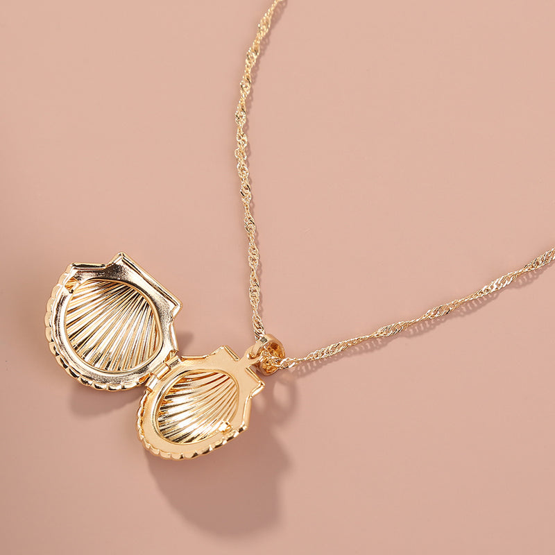 A Copper Shell Necklace That Opens