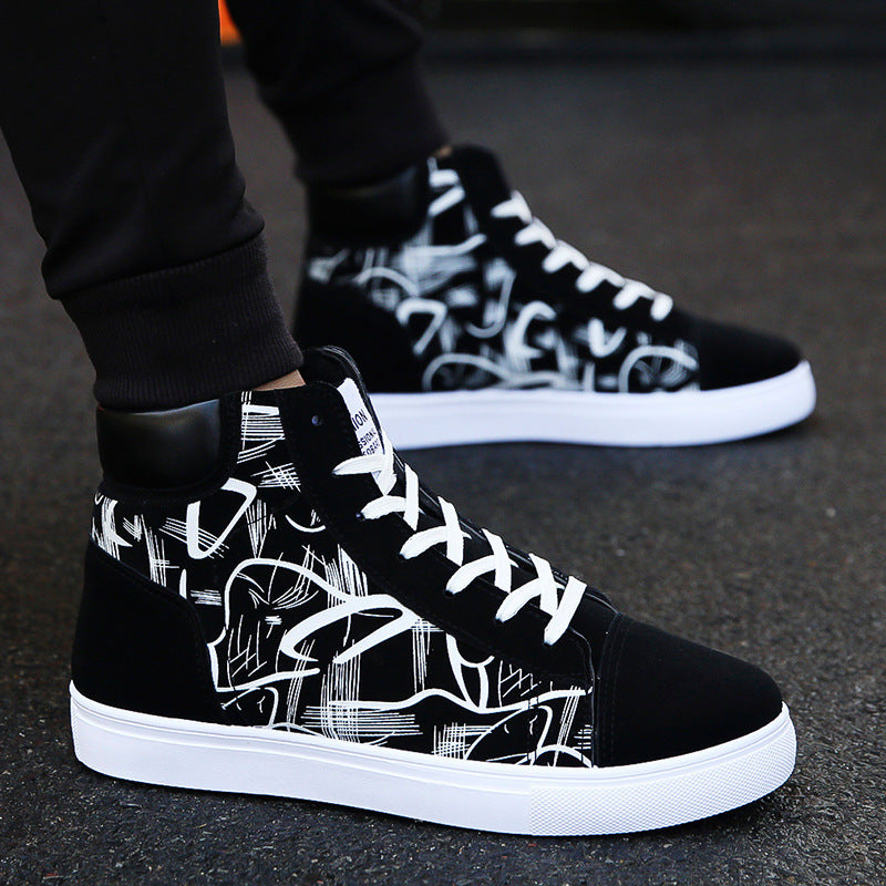Spring high top shoes Korean Edition men's shoes