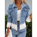 Lace Stitching Fashion Denim Jacket