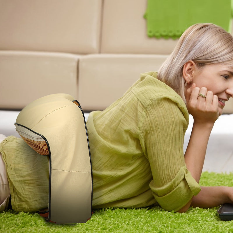 Electric 3D Shiatsu Neck & Shoulder Massager – Heated Deep Tissue Massage Pillow for Home, Office & Car