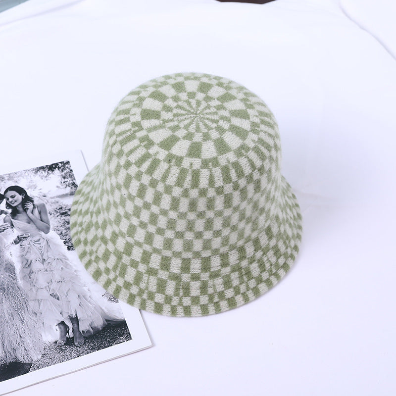 Fisherman Hat Checkerboard Checker Color Contrast Australian Wool Ladies