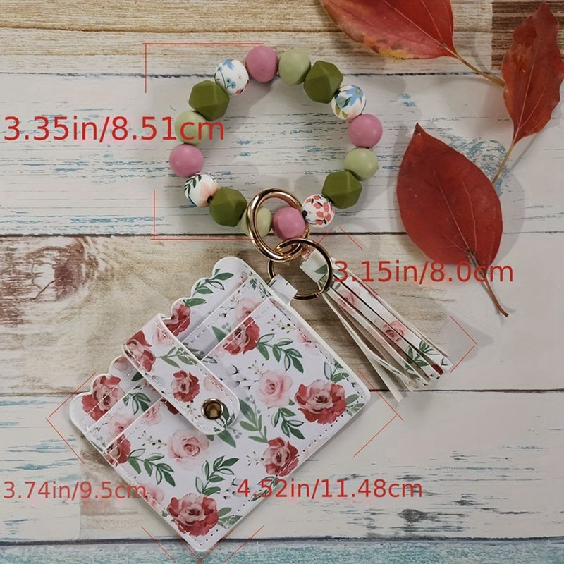 Fashion Beaded Bracelet Girls Small Wallet Lemon Printing Card holder