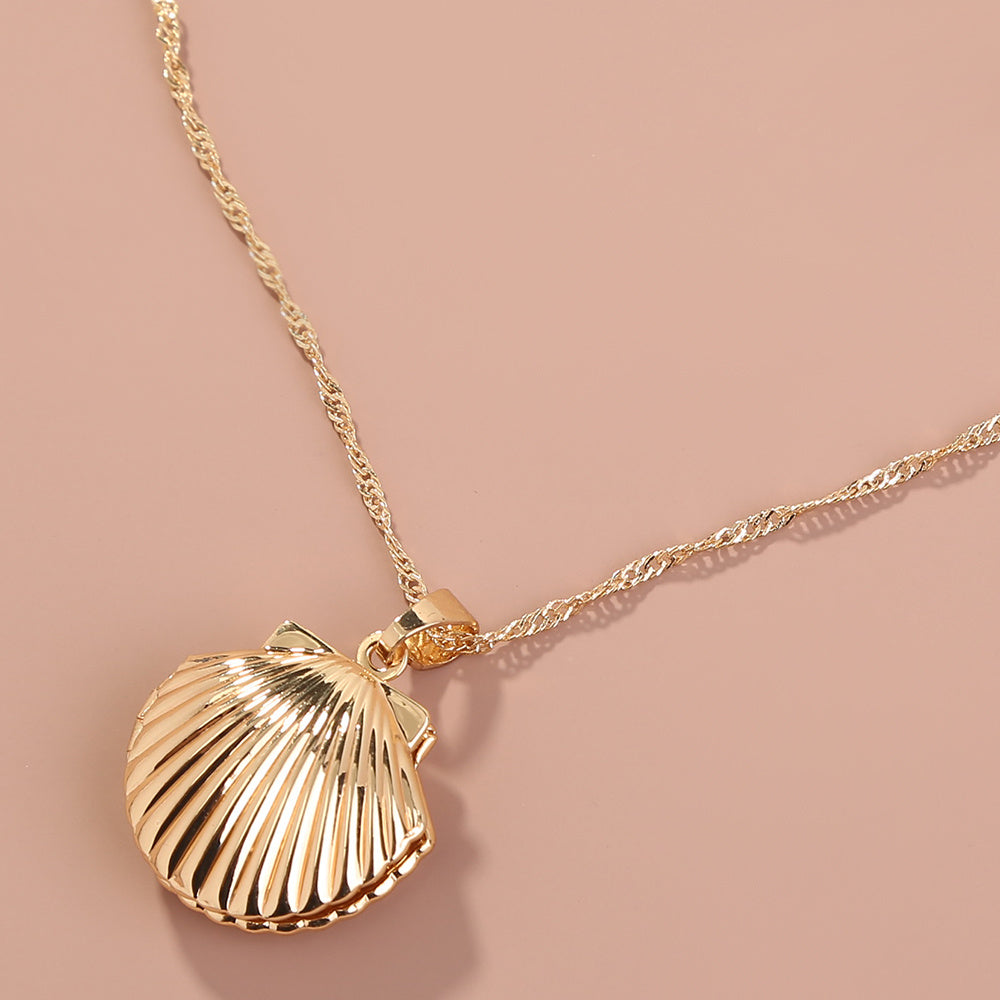 A Copper Shell Necklace That Opens