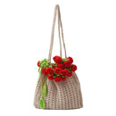 Summer Rose Bouquet Woven Lazy Style Artistic Girls' One-shoulder Bag