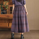 Women's Wool Skirt Yarn-dyed Plaid Warm A- Line