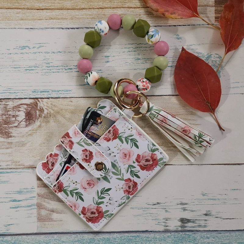 Fashion Beaded Bracelet Girls Small Wallet Lemon Printing Card holder