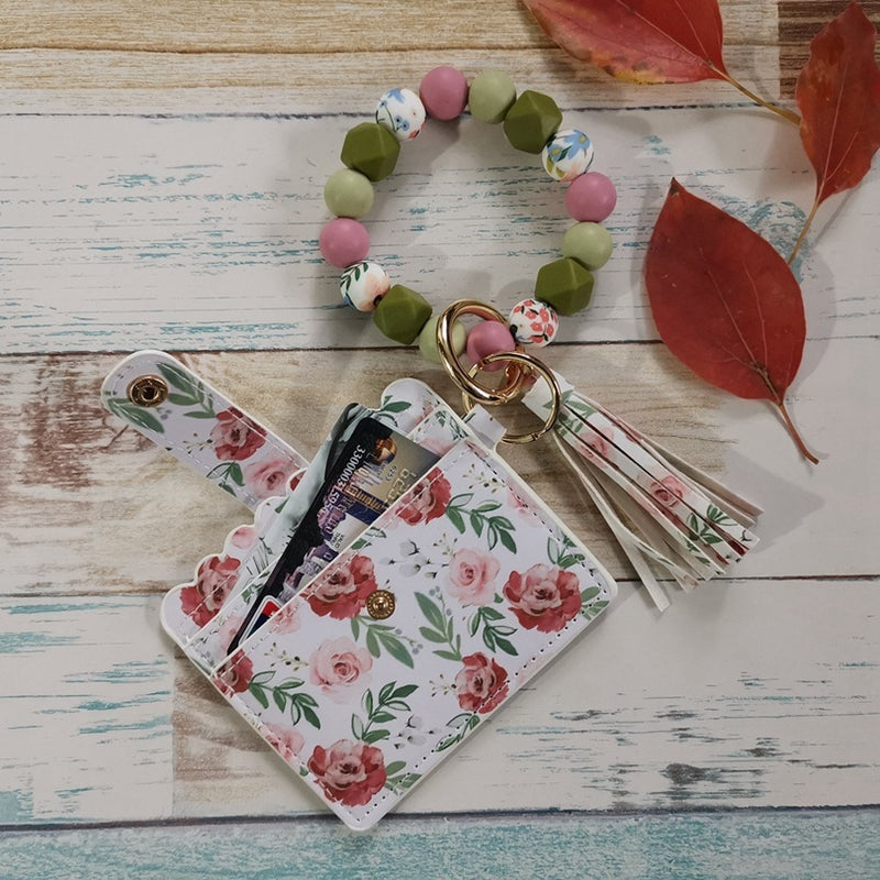 Fashion Beaded Bracelet Girls Small Wallet Lemon Printing Card holder